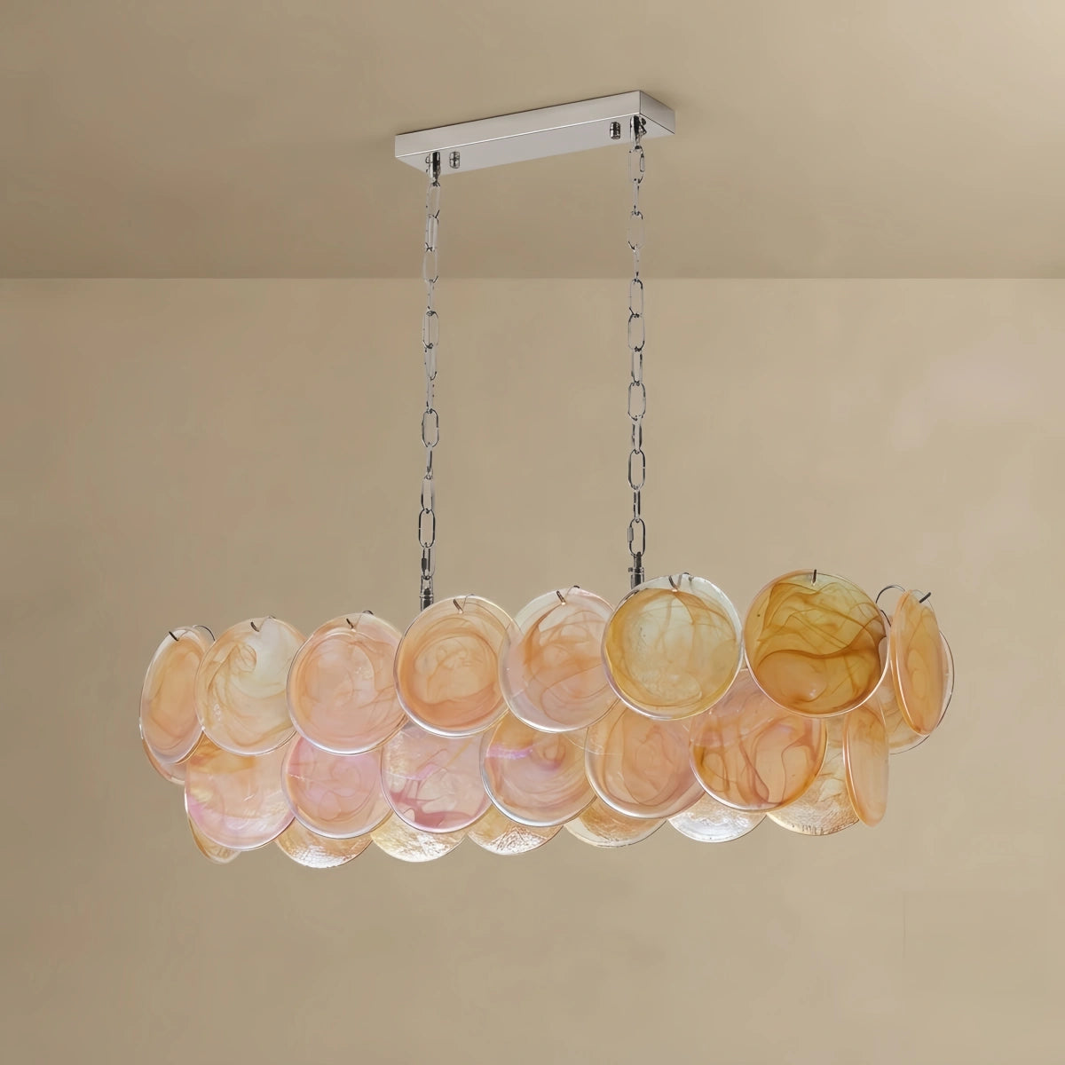 Vetro Luxury Chandelier - Iron Glass Crystal with Tri-color LED Multi-color