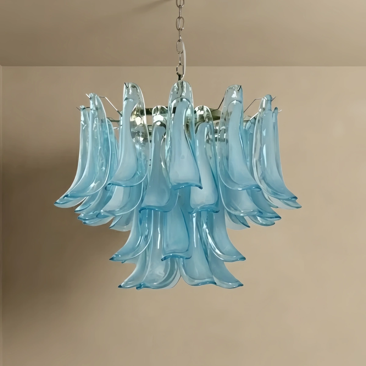 Excelis Luxury Glass Pendant Light -- Blue Transparent for Living Room