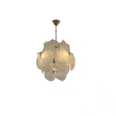 Art Deco Glass Chandelier -- Dimmable 3-Color Change for Dining Room