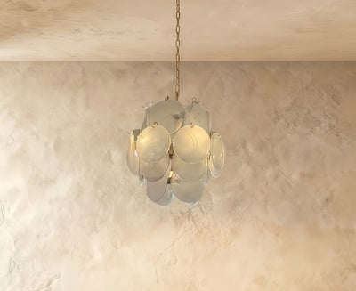 Art Deco Glass Chandelier -- Dimmable 3-Color Change for white