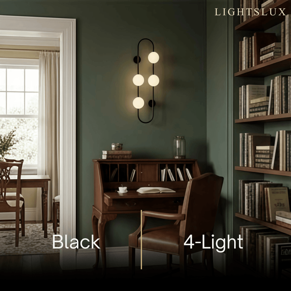 Vetro Minimalist Wall Lamp - Glass Iron - Black Brass for Bedroom Living Room