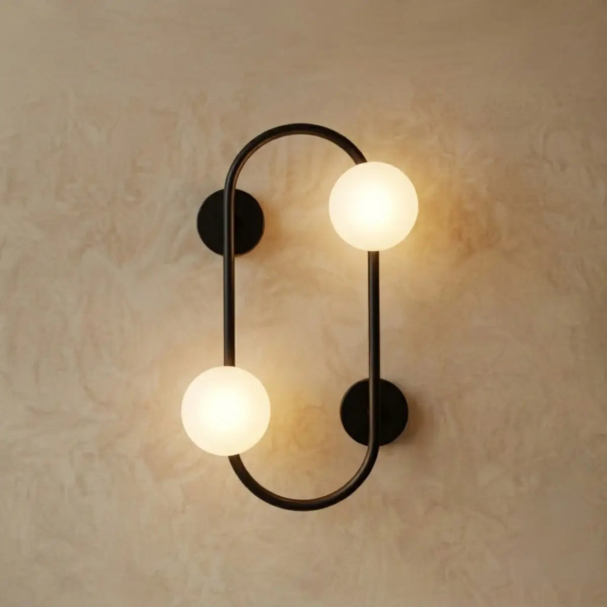 Vetro Minimalist Wall Lamp - Glass Iron - Black Brass for Bedroom Living Room