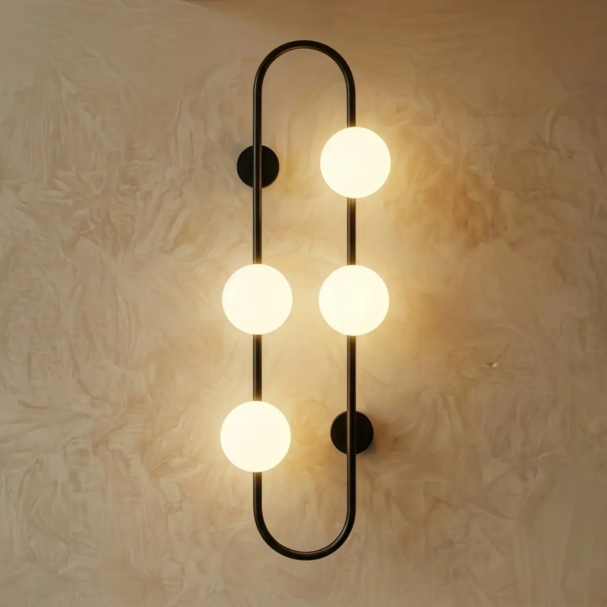 Vetro Minimalist Wall Lamp - Glass Iron - Black Brass for Bedroom Living Room