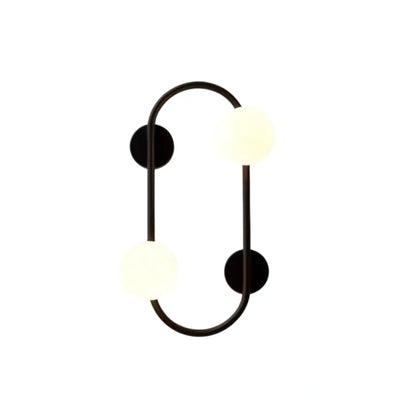 Vetro Minimalist Wall Lamp - Glass Iron - Black Brass for Bedroom Living Room