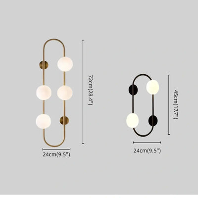 Vetro Minimalist Wall Lamp - Glass Iron - Black Brass for Bedroom Living Room