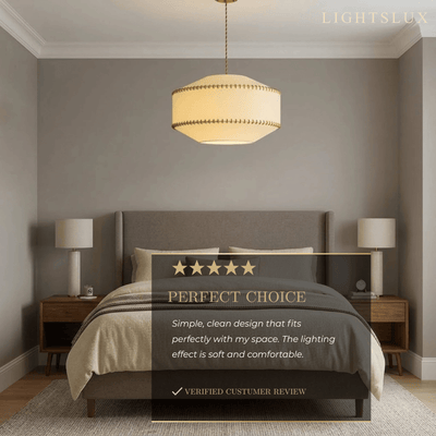 Zenno Wabi-sabiPendant Light - Fabric Iron with Warm LED - 3 Sizes for Living Room