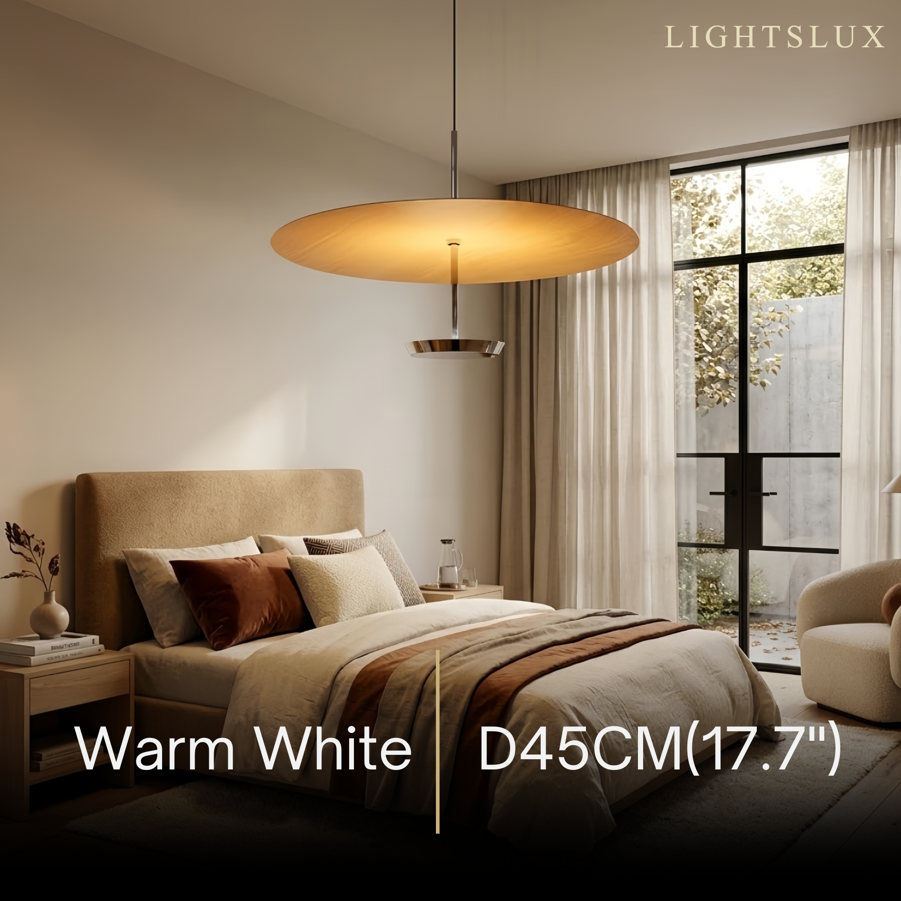 Velora Vintage Pendant Light - Aluminum Acrylic Iron - Walnut for Bedroom