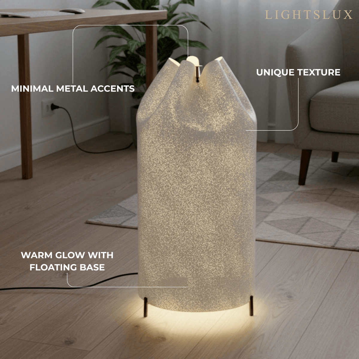 Crema Art Deco Floor Lamp - Iron Frame - 3 Sizes for Living Room
