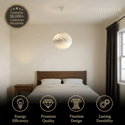 Velora Modern Pendant Light -- Metal White Finish for Living Room
