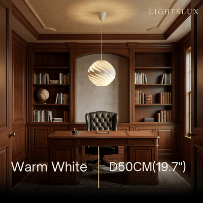 Velora Modern Pendant Light -- Metal White Finish for Living Room