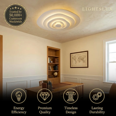 Velora Modern Indoor Ceiling Light -- Metal Body White Finish Dimmable for Living Room