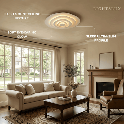 Velora Modern Indoor Ceiling Light -- Metal Body White Finish Dimmable for Living Room