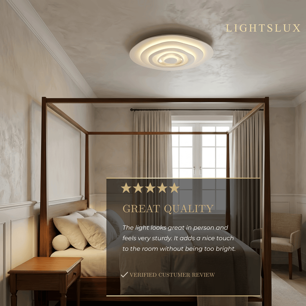 Velora Modern Indoor Ceiling Light -- Metal Body White Finish Dimmable for Living Room
