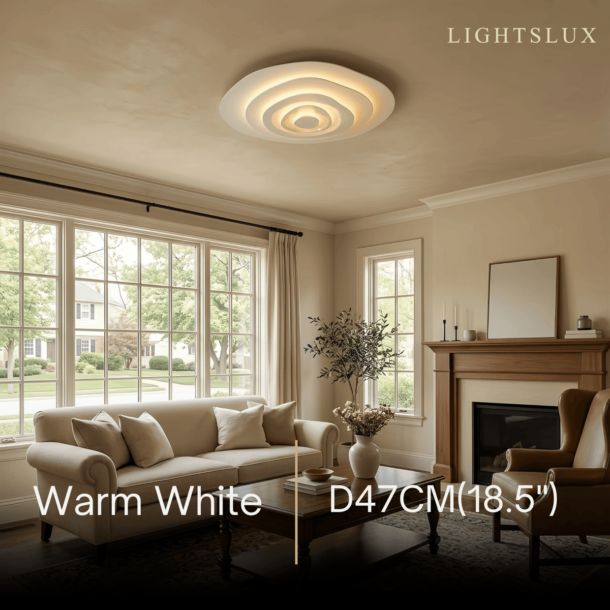 Velora Modern Indoor Ceiling Light -- Metal Body White Finish Dimmable for Living Room