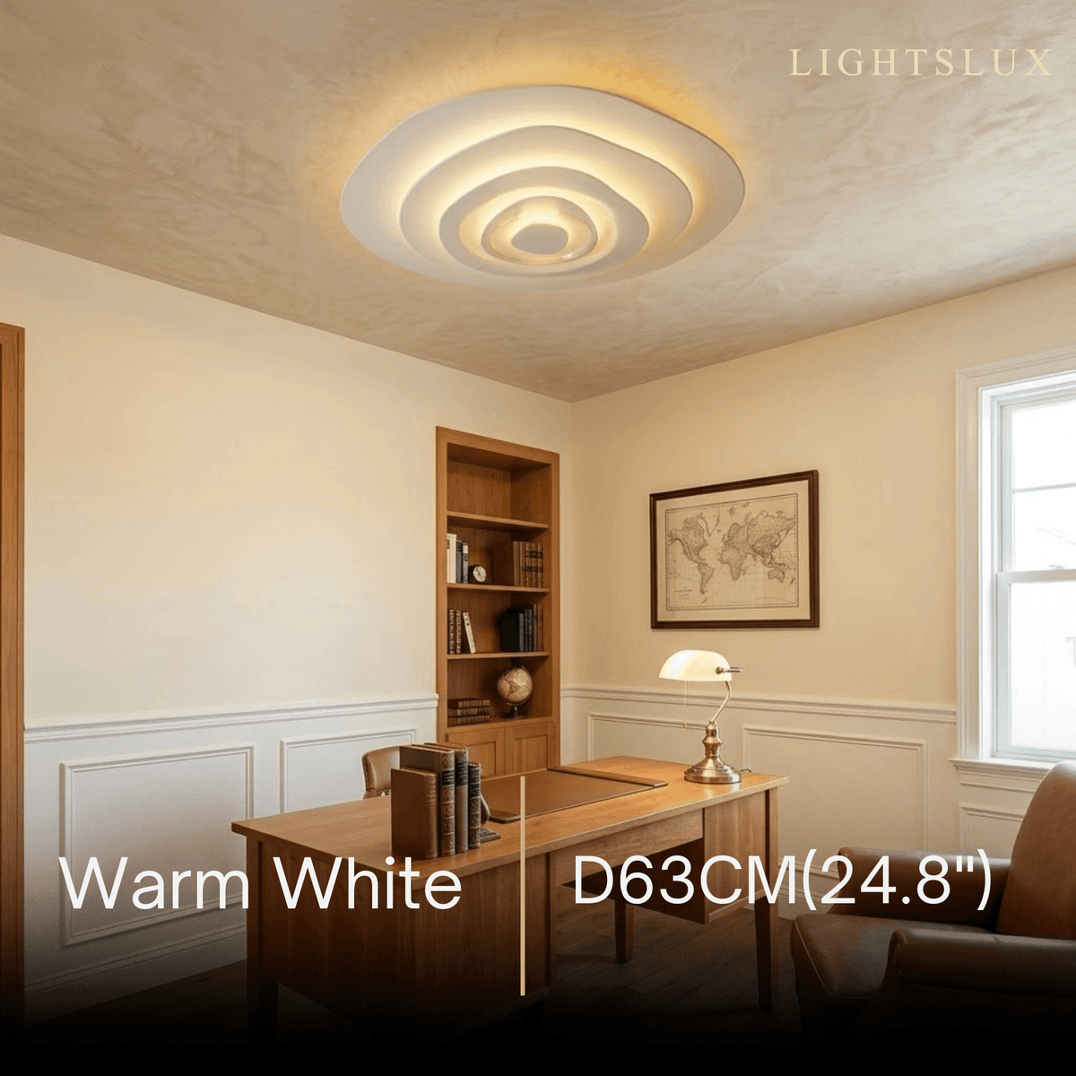 Velora Modern Indoor Ceiling Light -- Metal Body White Finish Dimmable for Living Room