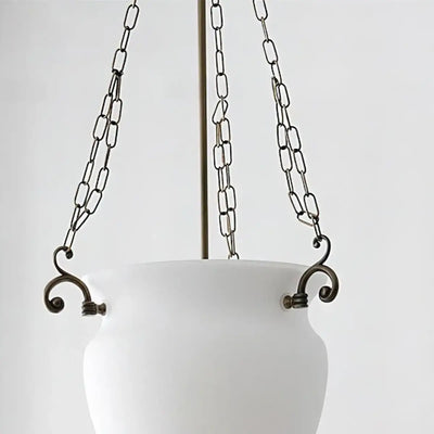 Vetro Vintage Glass Pendant Light – Brass Chain with White for JIE 