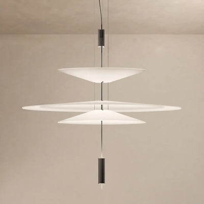 Nebula Modern Acrylic Chandelier – Multi-Tier Disc for Dining THREE