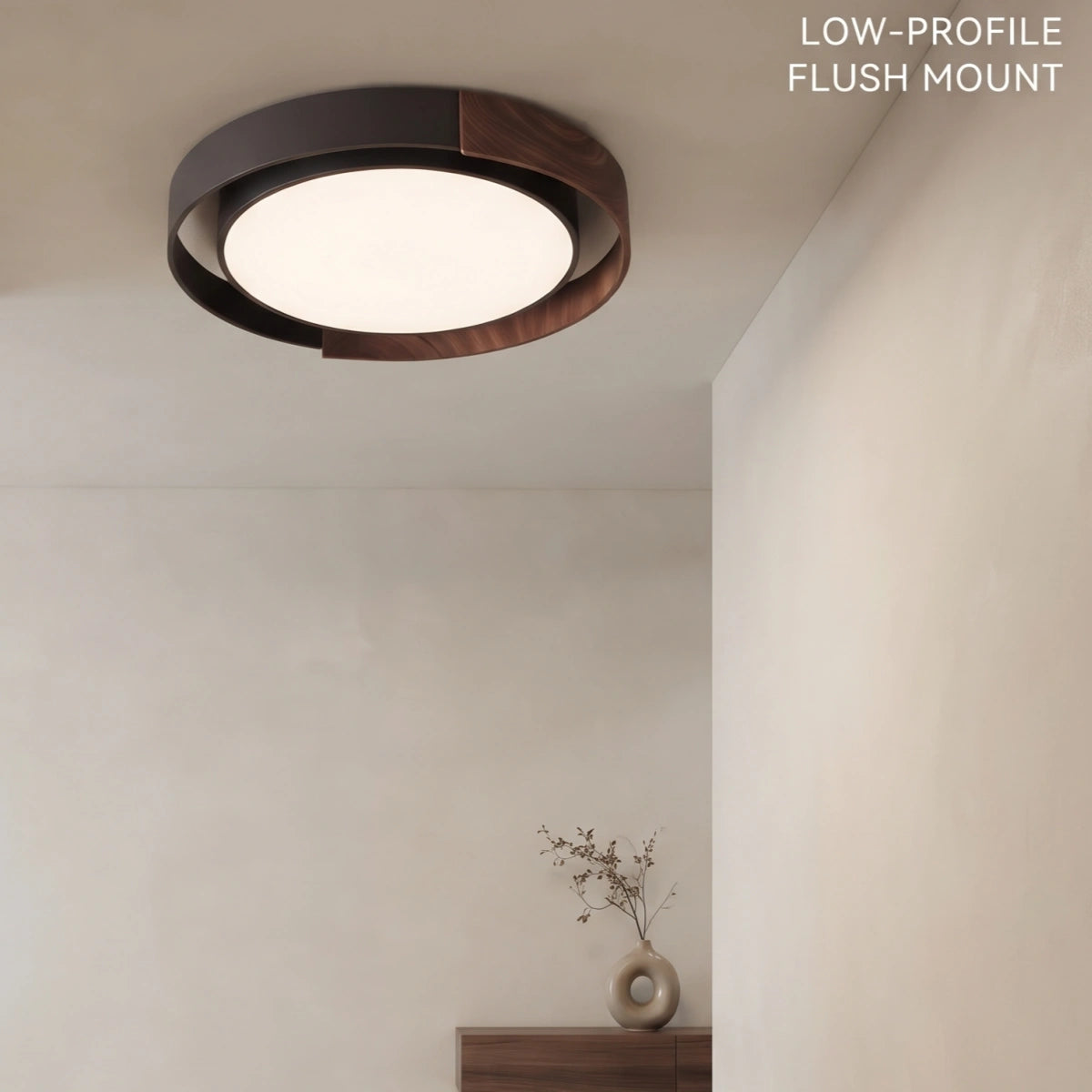 Zenno  Natural Walnut Ceiling Light – Round for Bedroom111