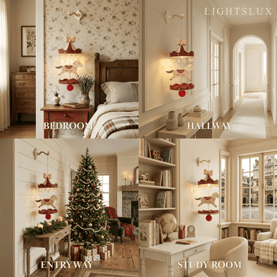 Vivara Cartoon Carousel Wall Lamp -- PLA Material with Rotating Design Indoor