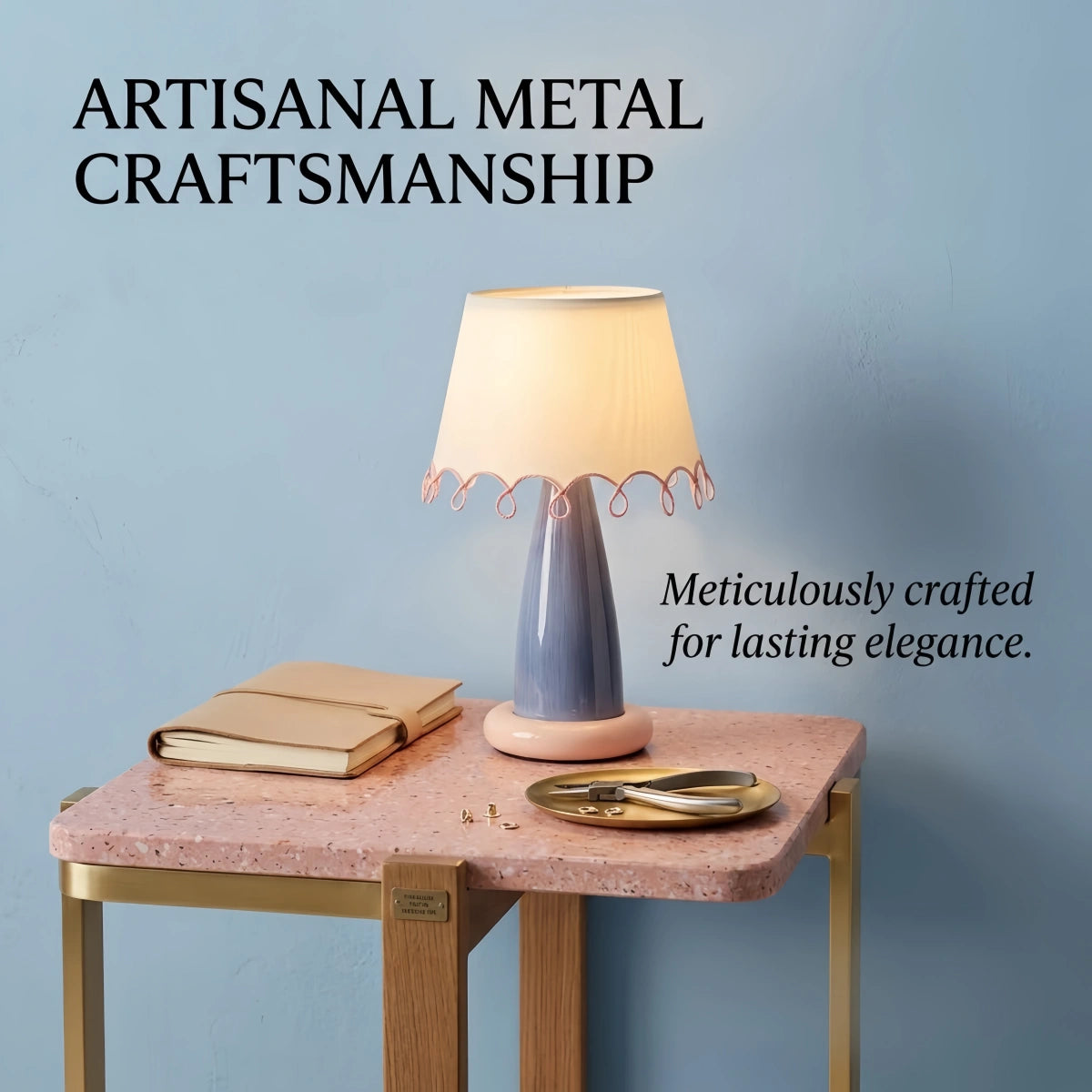 Morandia Nordic Table Lamp--Metal and Fabric for Room