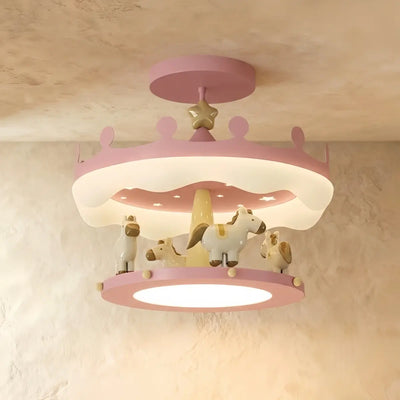 Cartoon Pendant Lamp -- Iron & PE Full-Spectrum LED for Children's Room