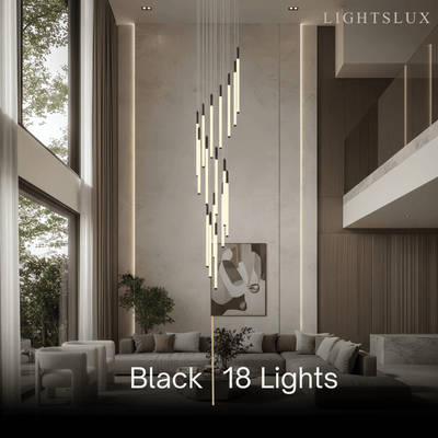 Nebula Multi-Tier Modern Chandelier - Waterfall Design for Staircases & High Ceilings