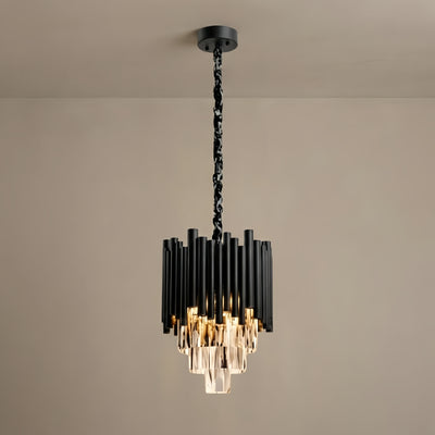 LZ-024Modern Obsidian Mini Pendant Light with Crystal Detail