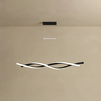 Arcato Modern Wave Design Pendant – Matte Black LED 