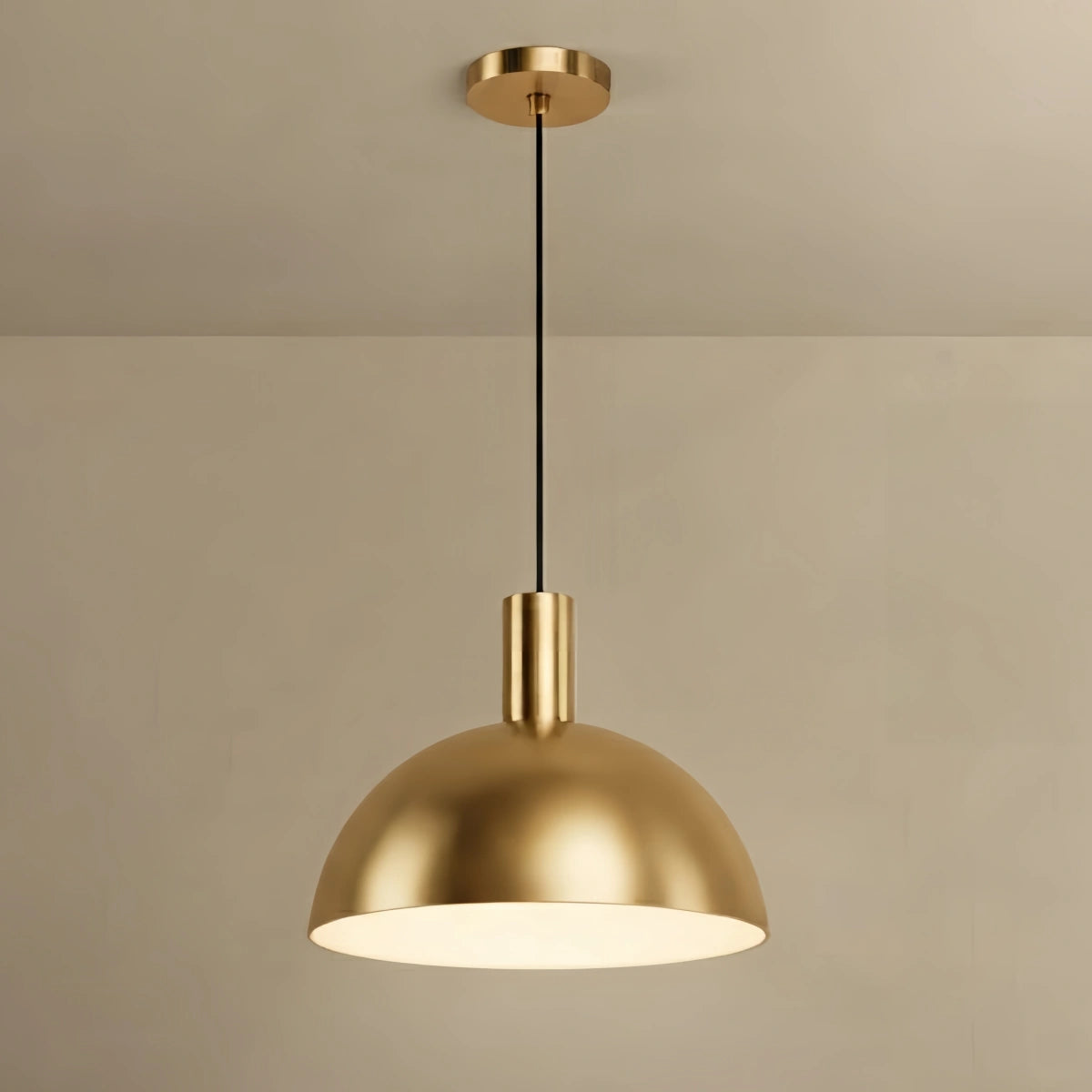 Irondale Mid-Century Pendant Light – Solid Brass in Brushed Gold/Black Matte for Dining Room