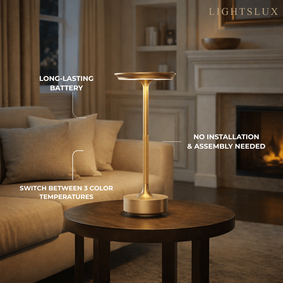 Modern Rechargeable Table Lamp – Touch Dimming & 3 Color Temperatures