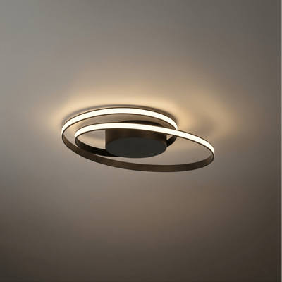 Ceiling Light – Black Ash Iron & Silica Gel Surface Mount for Bedroom