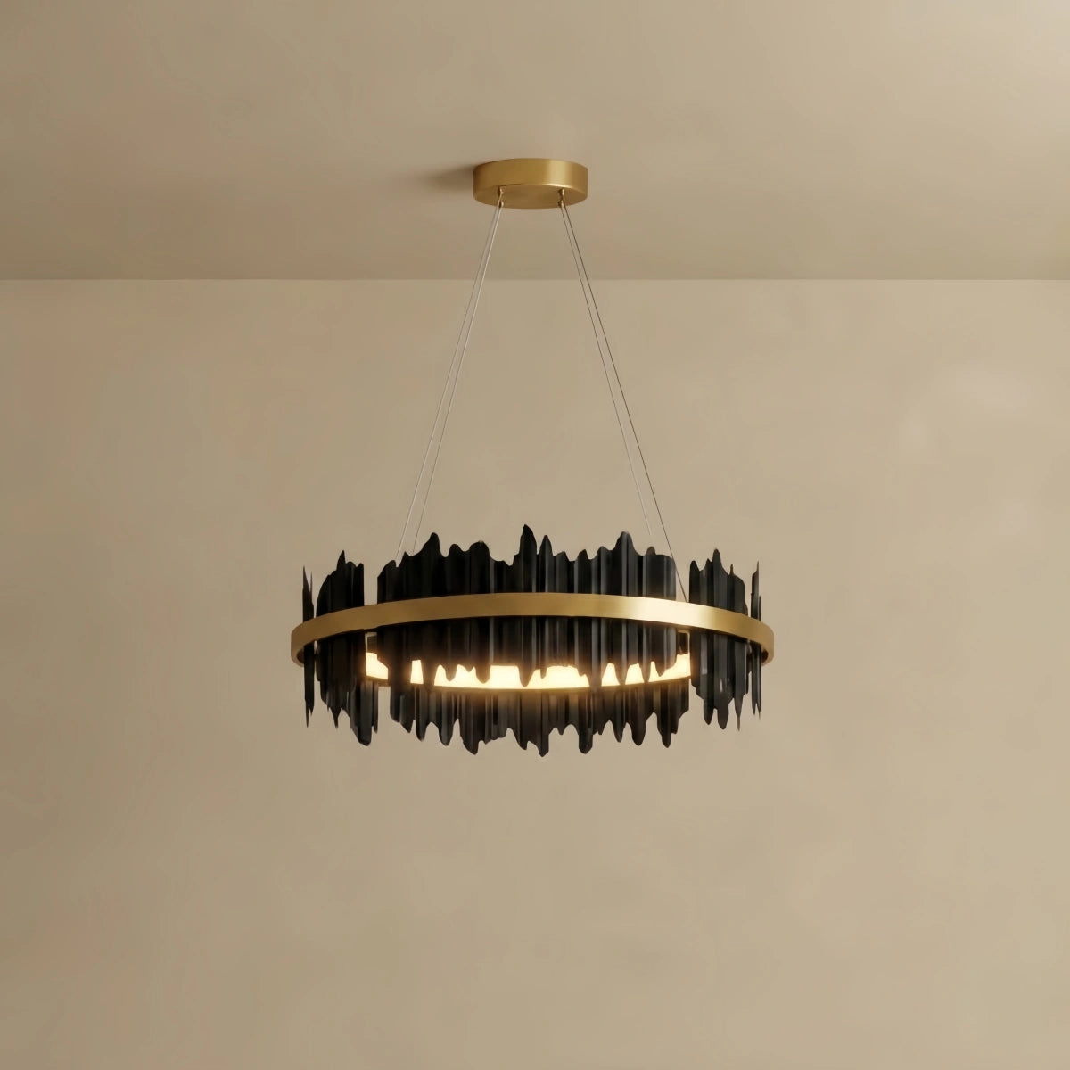 Chandelier – Stainless Steel in Jet Black or Polished Gold for Living Room