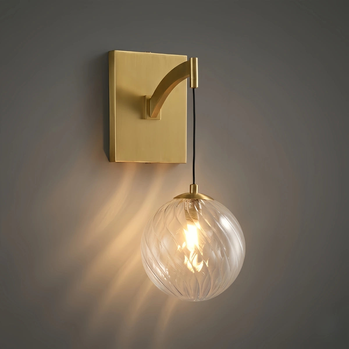 Excelis Modern Gold Globe Wall Sconce – Brushed Gold Finish Modern Elegant Design