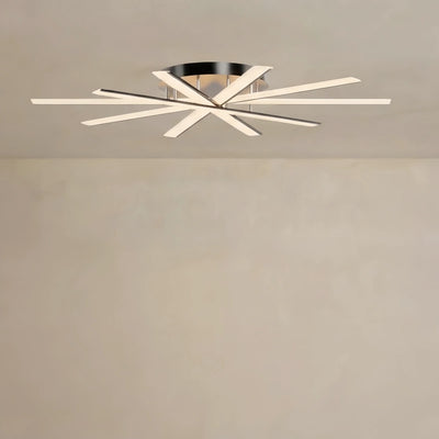 Nebula Modern Geometric Linear Ceiling Light – Black Ash/Metallic Gold for Living Room