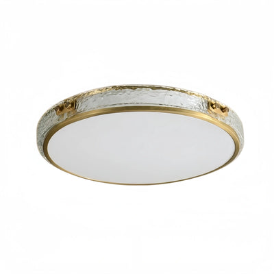 Excelis Crystal Accent Ceiling Light – Solid Brass Brushed Gold for Living Room Bedroom