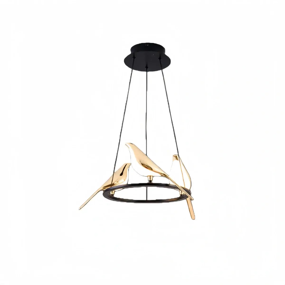 Modern Bird Chandelier – Gold Acrylic Magpie Design