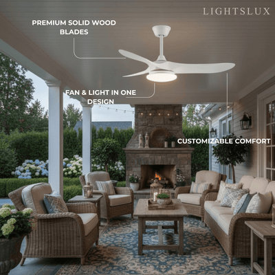 Zenno Modern Wood Ceiling Fan Light