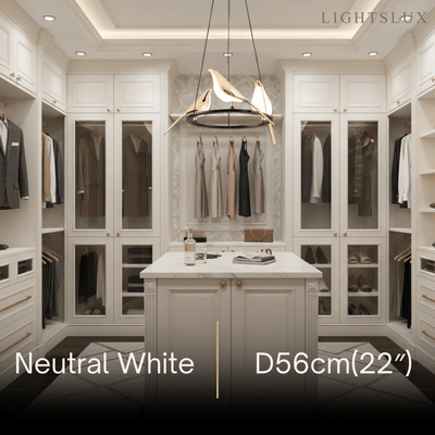 Modern Bird Chandelier – Gold Acrylic Magpie Design