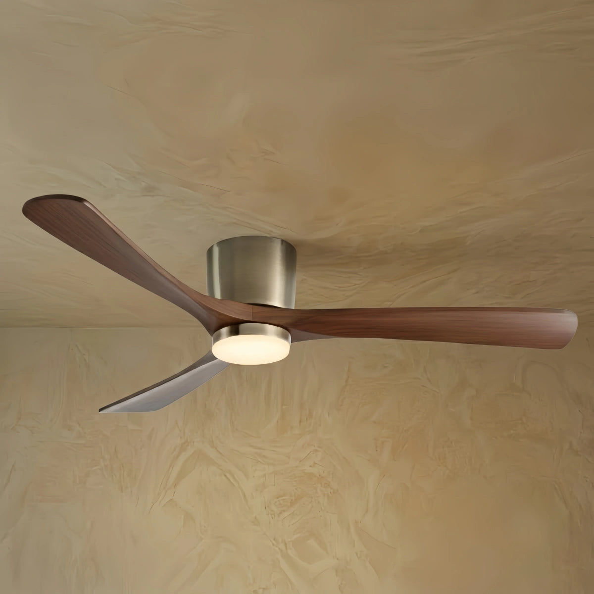 Lunara Nordic Ceiling Fan Light – Wood Clean Lines Quiet Airflow for Living Room/Bedroom