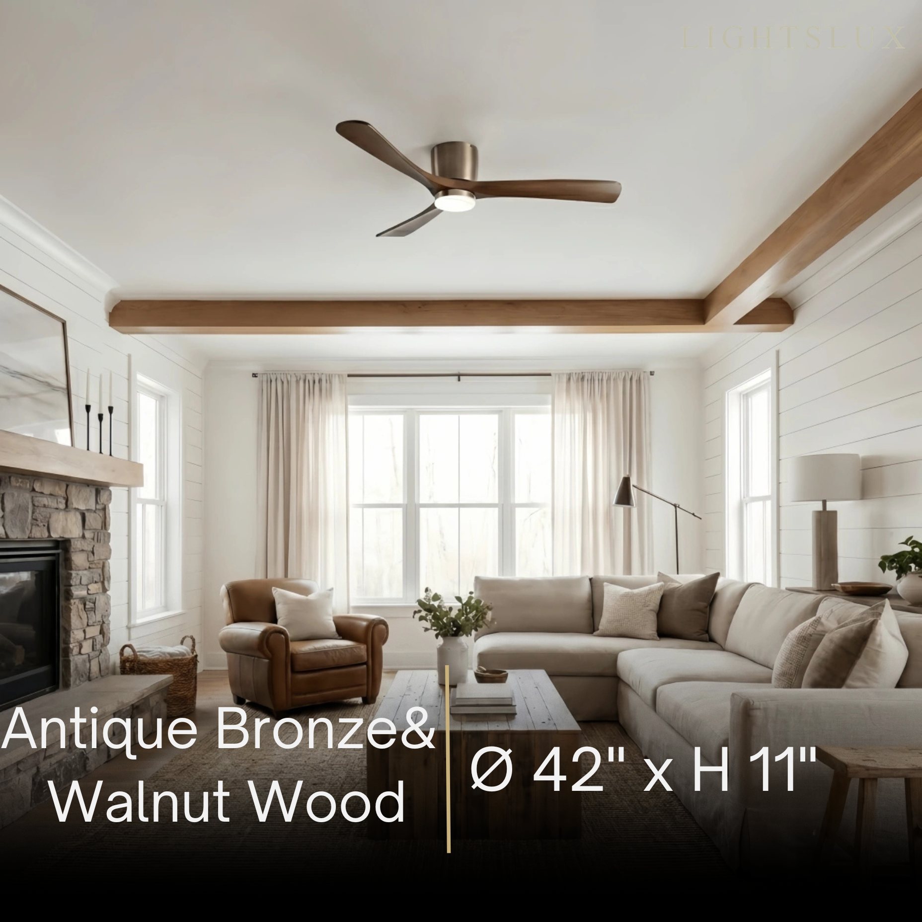 Lunara Nordic Ceiling Fan Light – Wood Clean Lines Quiet Airflow for Living Room