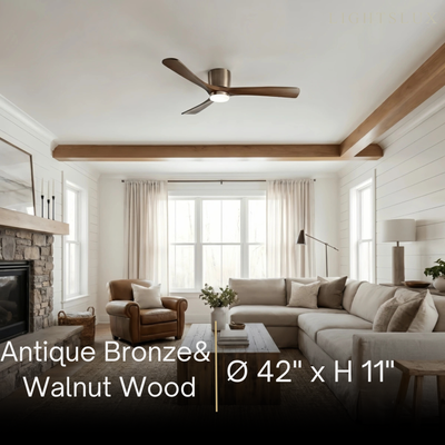 Lunara Nordic Ceiling Fan Light – Wood Clean Lines Quiet Airflow for Living Room