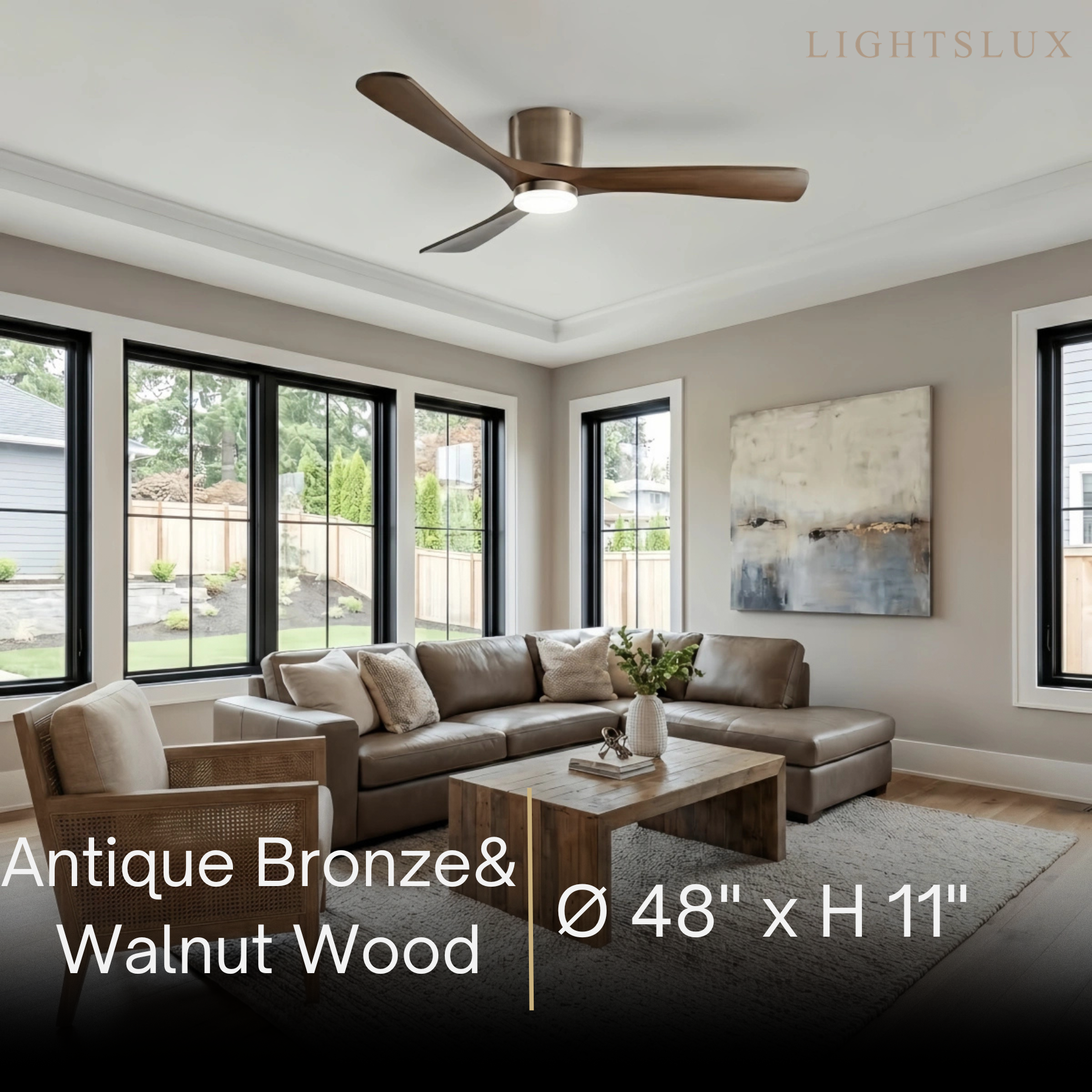 Lunara Nordic Ceiling Fan Light – Wood Clean Lines Quiet Airflow for Living Room