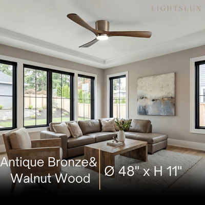 Lunara Nordic Ceiling Fan Light – Wood Clean Lines Quiet Airflow for Living Room