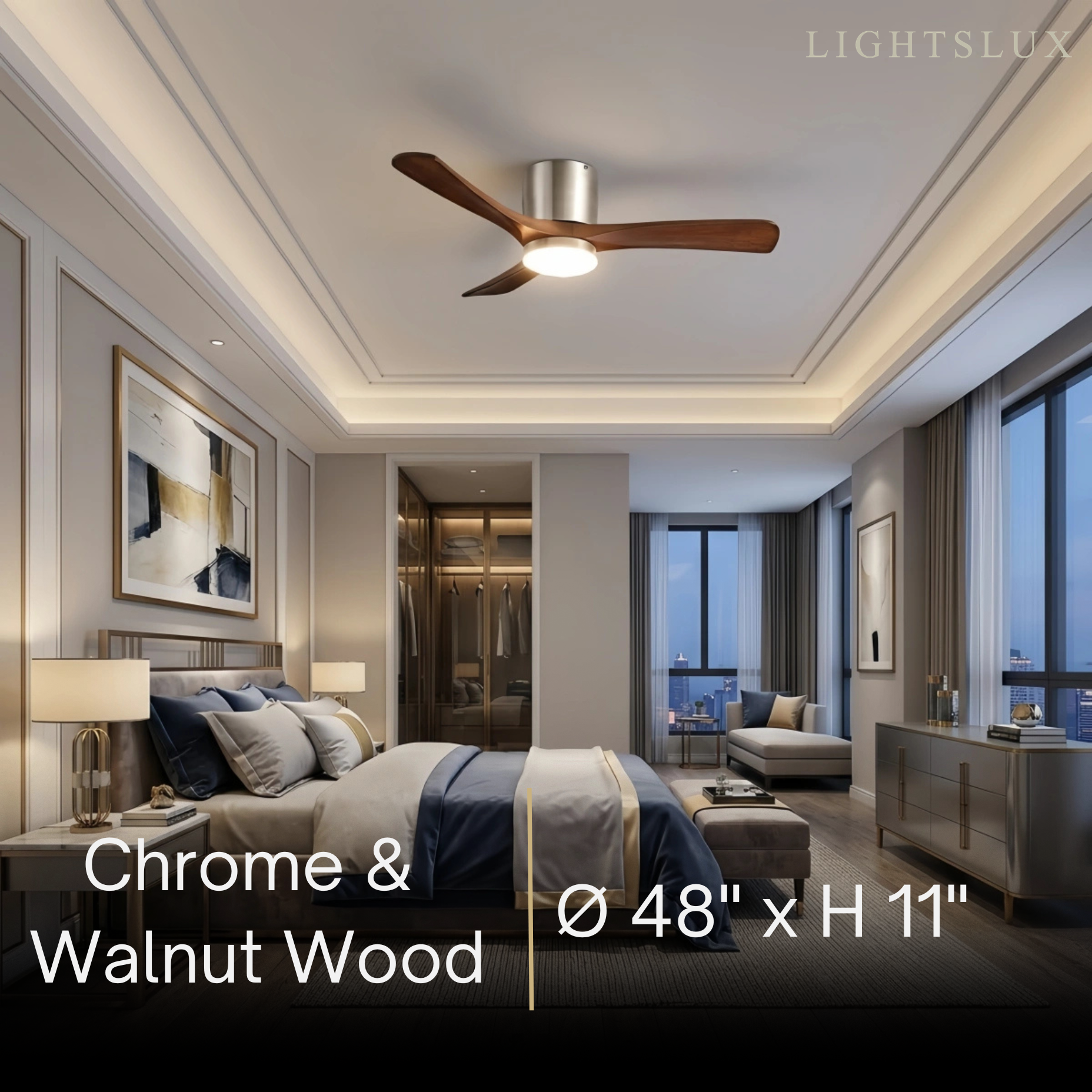 Lunara Nordic Ceiling Fan Light – Wood Clean Lines Quiet Airflow for Bedroom
