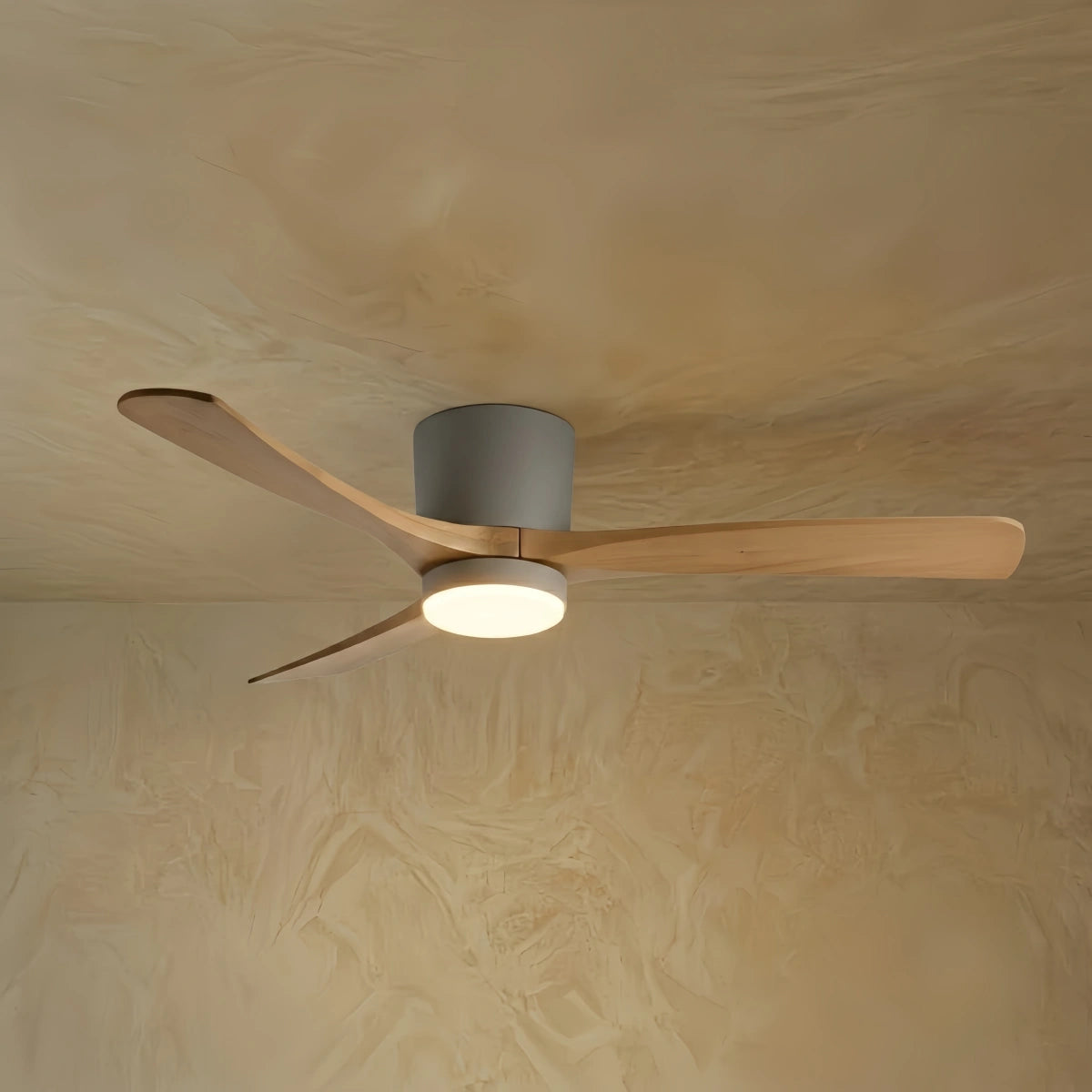 Lunara Nordic Ceiling Fan Light – Wood Clean Lines Quiet Airflow for Living Room/Bedroom