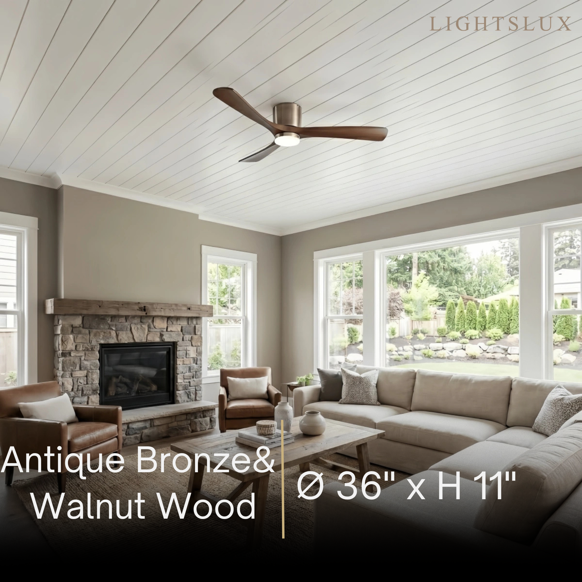 Lunara Nordic Ceiling Fan Light – Wood Clean Lines Quiet Airflow for Living Room