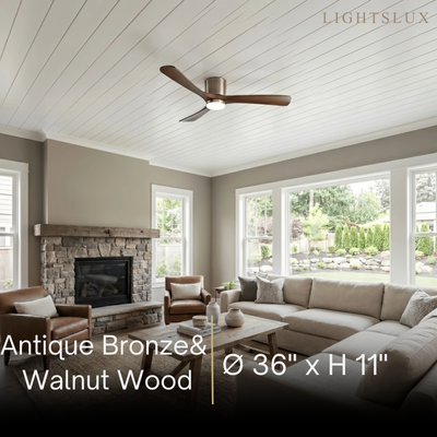 Lunara Nordic Ceiling Fan Light – Wood Clean Lines Quiet Airflow for Living Room
