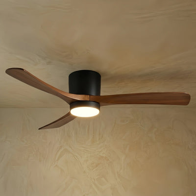 Lunara Nordic Ceiling Fan Light – Wood Clean Lines Quiet Airflow for Living Room/Bedroom