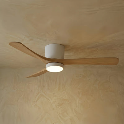 Lunara Nordic Ceiling Fan Light – Wood Clean Lines Quiet Airflow for Living Room/Bedroom