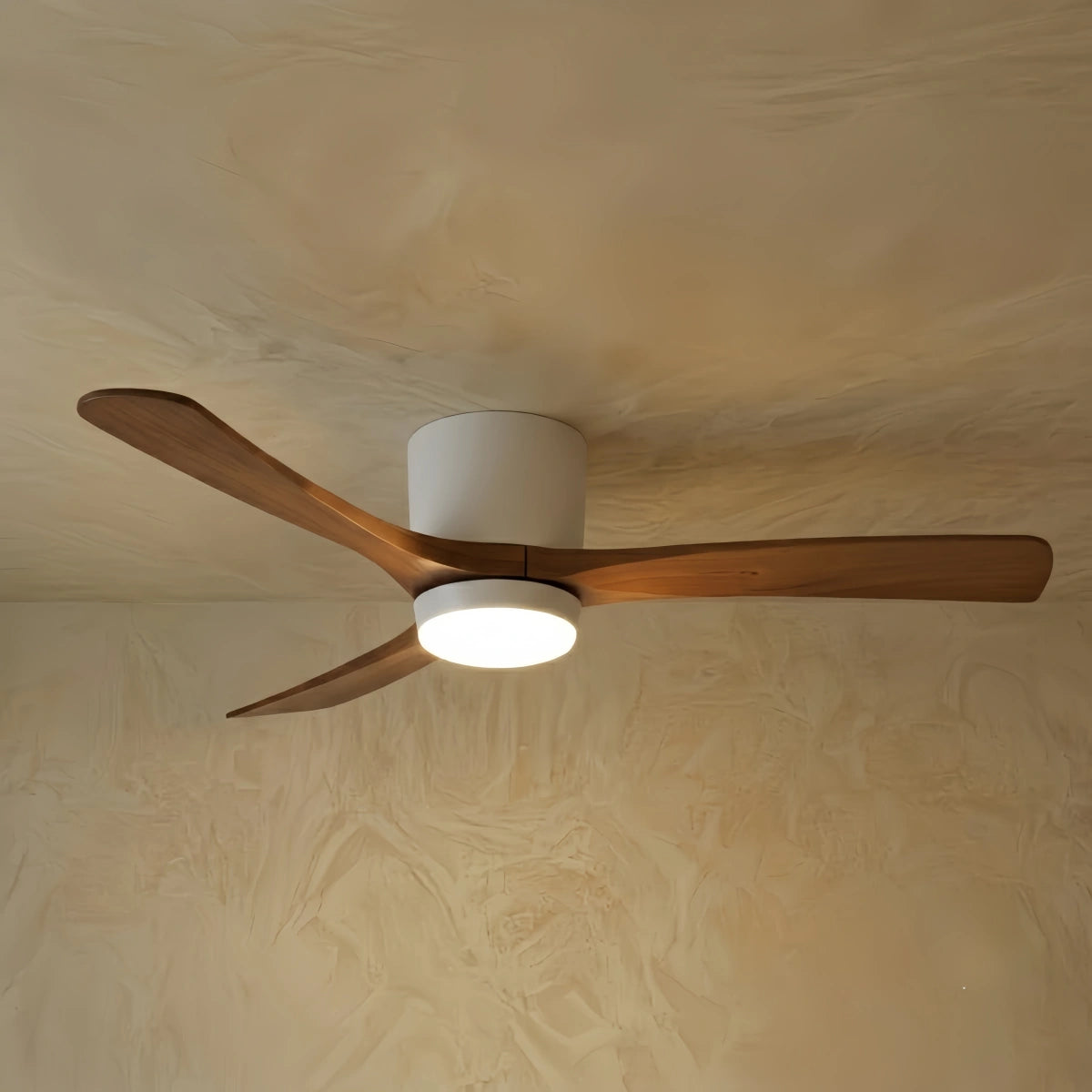 Lunara Nordic Ceiling Fan Light – Wood Clean Lines Quiet Airflow for Living Room/Bedroom